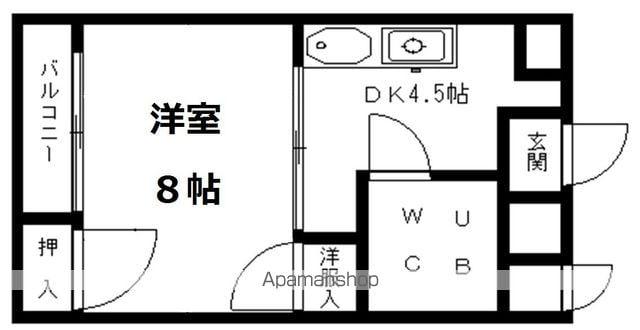 コーポ森久(1DK/4階)の間取り写真