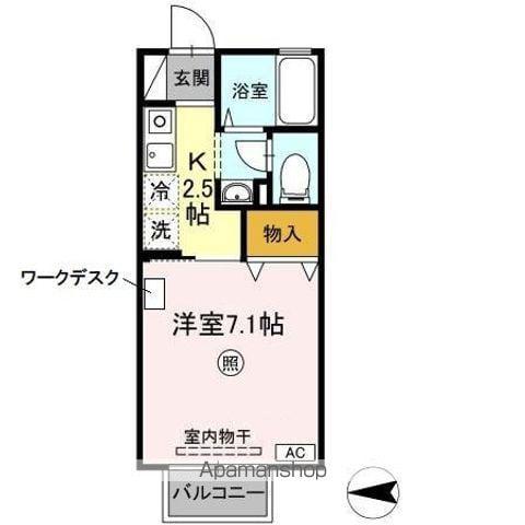 ハイム上安(1K/1階)の間取り写真