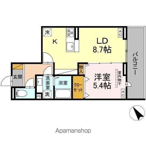 CRADLE(1LDK/2階)の間取り写真
