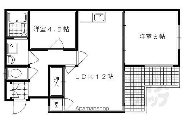 ベルメゾン一条(2LDK/2階)の間取り写真