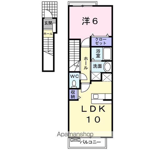 スターヴィレッジC(1LDK/2階)の間取り写真