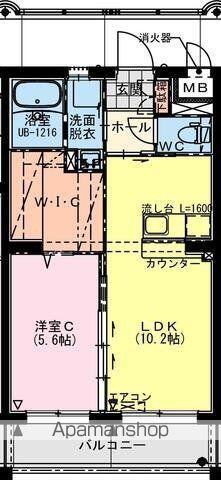 都城天神町YマンションII(1LDK/5階)の間取り写真