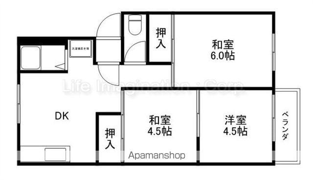 プレジール幸(3DK/1階)の間取り写真