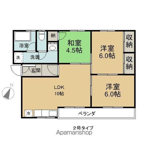 メゾンスマ(3LDK/1階)の間取り写真