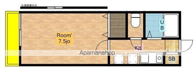 ベルテ哲学堂(1K/1階)の間取り写真