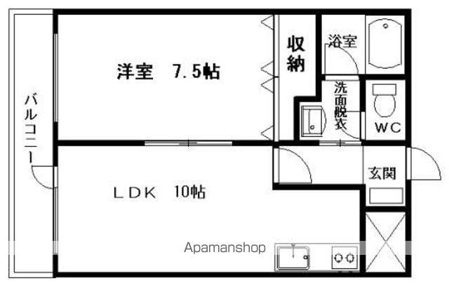 メゾンシャルム(1LDK/2階)の間取り写真
