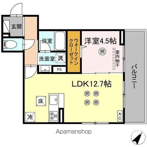D-ROOM板付(1LDK/1階)の間取り写真