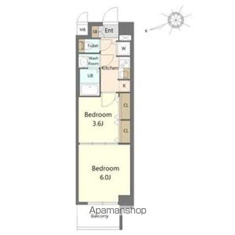 S-RESIDENCE上社南AMANTE(2K/3階)の間取り写真