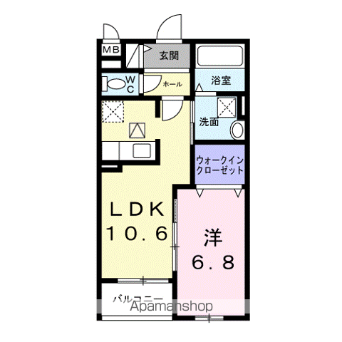 ヴェールフォンセ(1LDK/1階)の間取り写真