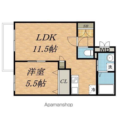 ルヌアージュ新道東(1LDK/2階)の間取り写真