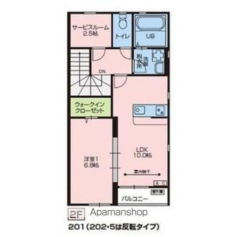 カルム御前通(1LDK/2階)の間取り写真