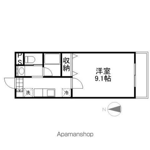 英町グランデ(1K/4階)の間取り写真