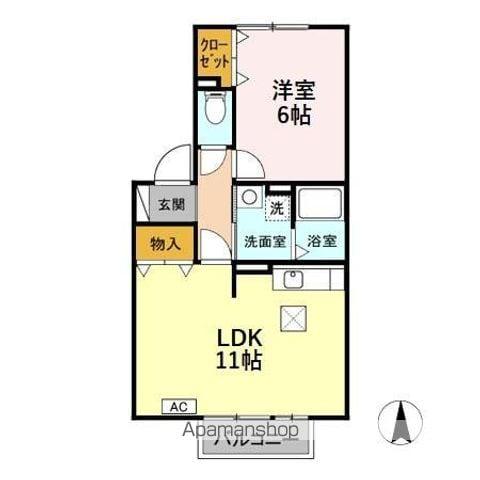 ルーチェヴォーン(1LDK/1階)の間取り写真