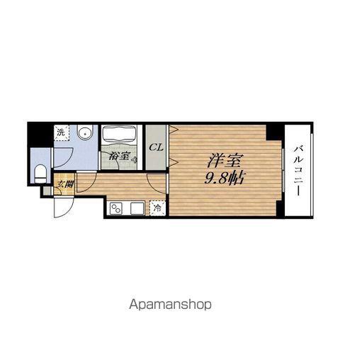 CALME小西Ⅱ(1K/10階)の間取り写真