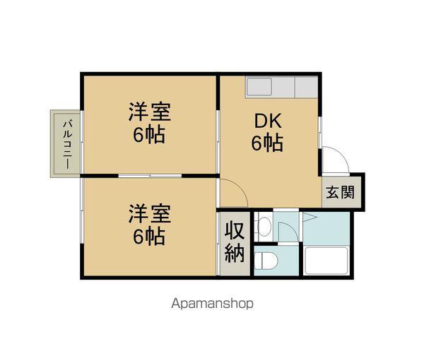 ドミールJUN(2DK/2階)の間取り写真