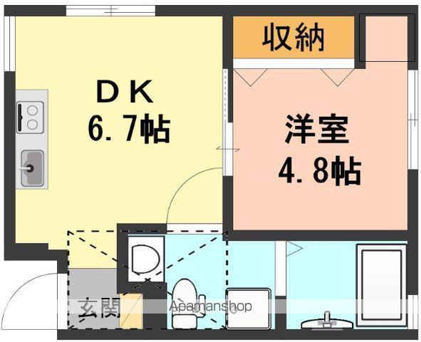 APARTMENT藤(1DK/2階)の間取り写真