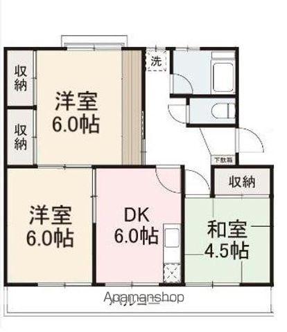 ルミエール富士(3DK/2階)の間取り写真