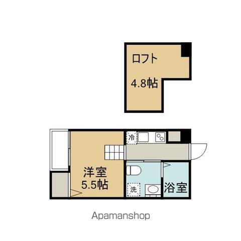 フェリオ平安通(1K/2階)の間取り写真