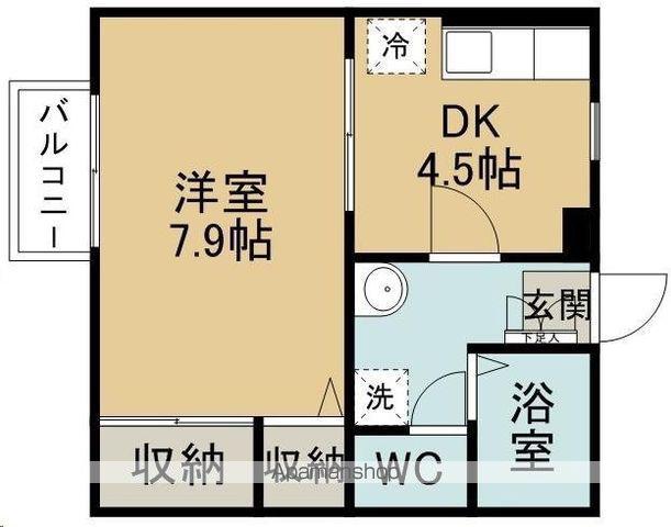 コーポ旭台(1DK/2階)の間取り写真