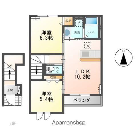 クルール Ⅱ(2LDK/2階)の間取り写真