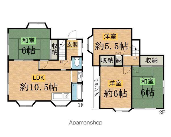 中央本線 西八王子駅 バス乗車時間:14分 東楢原バス停で下車 徒歩11分 2階建 築45年(4LDK)の間取り写真