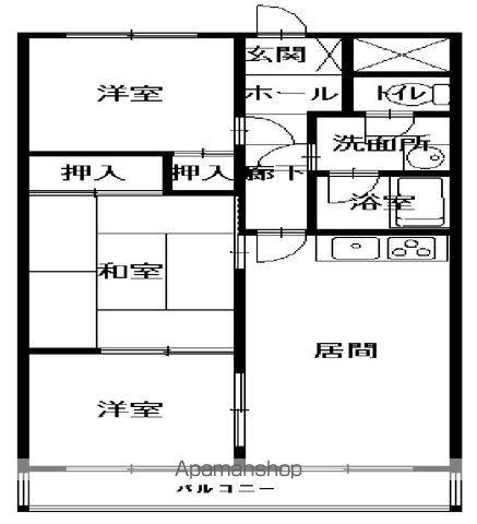 ライフマンション(3DK/3階)の間取り写真