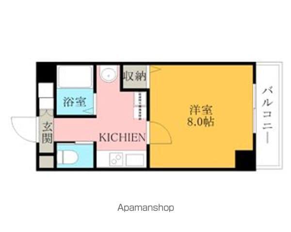 アヴァンドール熊取(1K/5階)の間取り写真