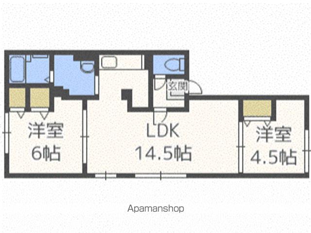 ロティ白石(2LDK/1階)の間取り写真