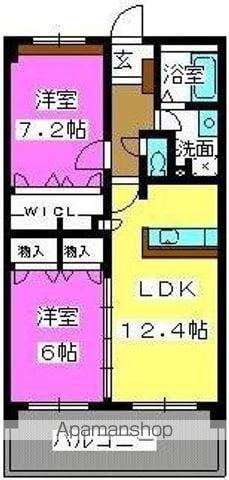 リバーランド箱崎Ⅴ(2LDK/2階)の間取り写真