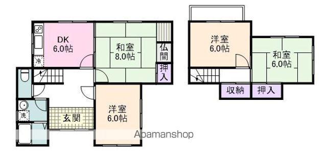 阪和線 和泉鳥取駅 徒歩6分 2階建 築41年(4DK)の間取り写真