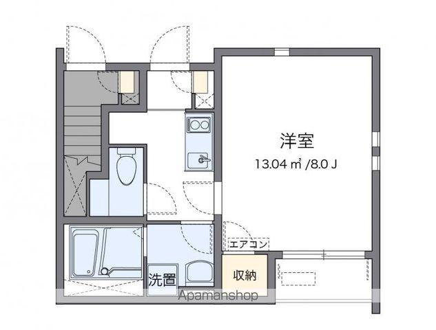 クレイノオリージャ多賀町(1K/1階)の間取り写真