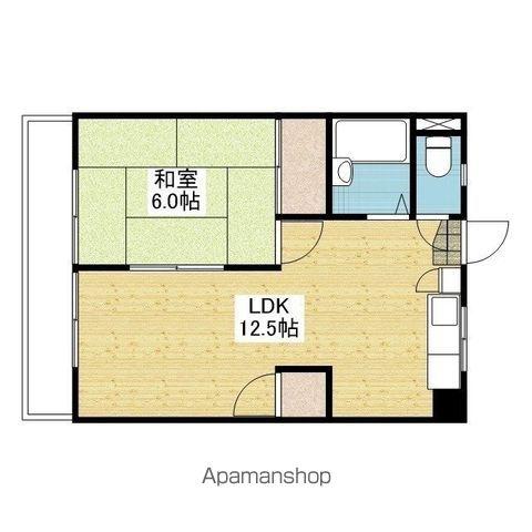 カーサ北久米(1LDK/1階)の間取り写真