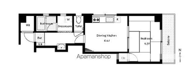 第一大津ビル(1LDK/4階)の間取り写真
