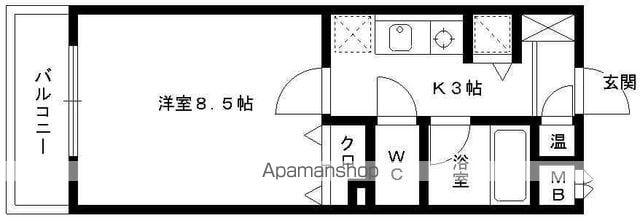 サンクスコート箱崎(1K/1階)の間取り写真