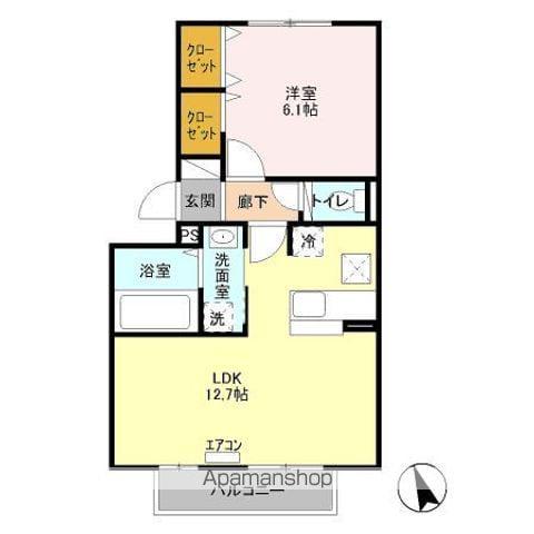 シャルムメゾン(1LDK/2階)の間取り写真