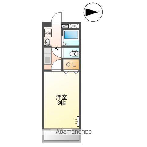 クリオコート(1K/3階)の間取り写真