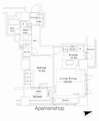 パークアクシス代官山(1LDK/9階)の間取り写真