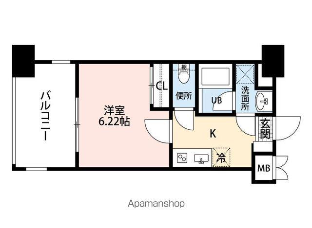 ラ・シック サヴォイ(1K/4階)の間取り写真