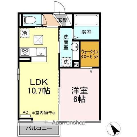 DーROOMみたけⅠ(1LDK/1階)の間取り写真