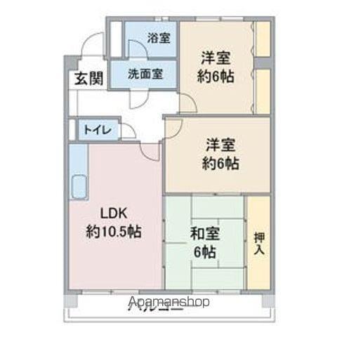 メゾン志水(3LDK/3階)の間取り写真