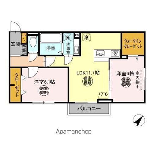 ティアラIII(2LDK/2階)の間取り写真