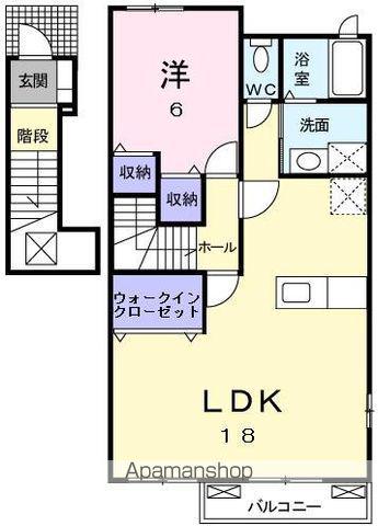 フォンモンターニュⅡB(1LDK/2階)の間取り写真