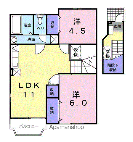 サンクレスト(2LDK/2階)の間取り写真