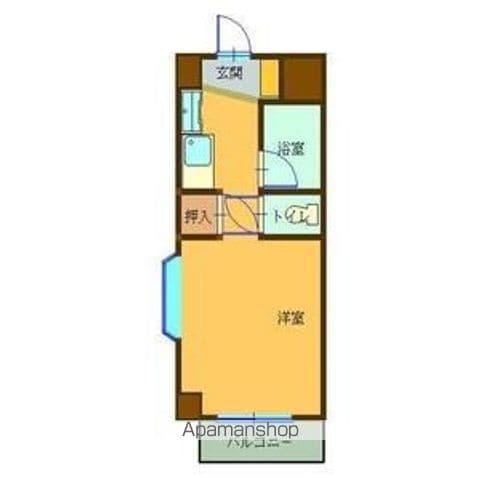ジュネス瓢箪山(1K/4階)の間取り写真