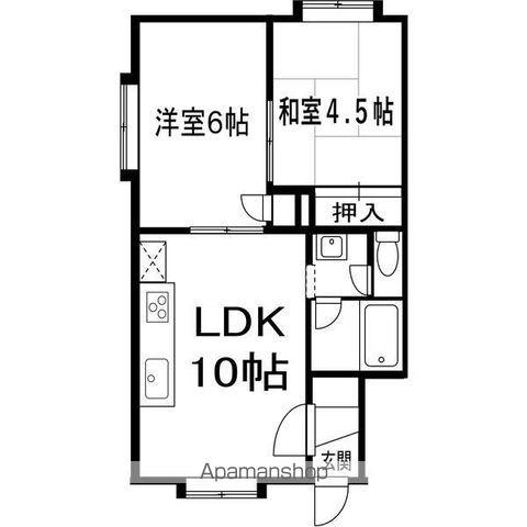 ファミールベルサC(2LDK/2階)の間取り写真