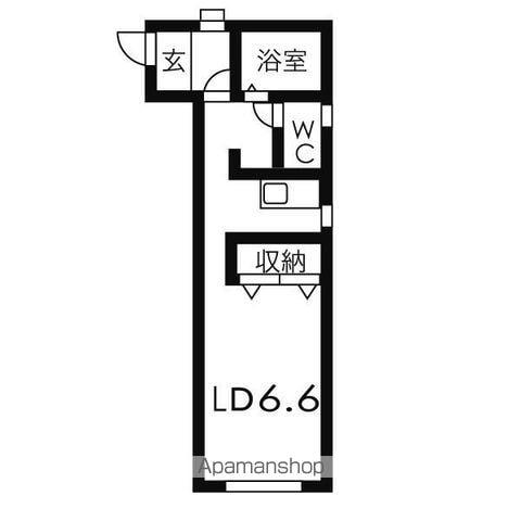 パラソル21(1K/1階)の間取り写真