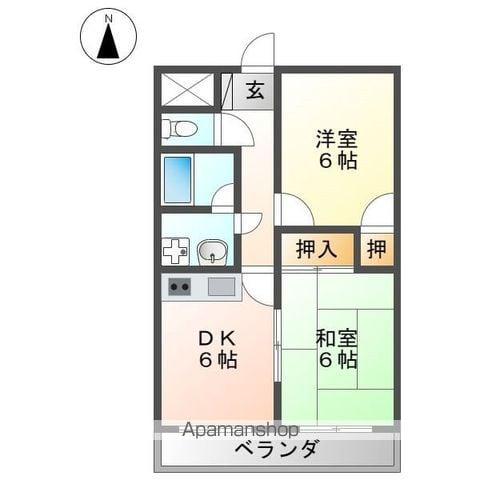 プランドール藤井(2DK/2階)の間取り写真