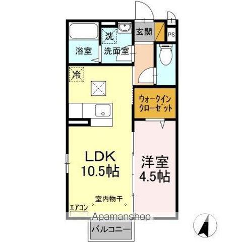 クオリタ・ララ(1LDK/1階)の間取り写真