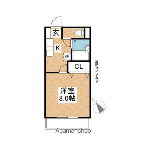 サンフェローⅡ(1K/3階)の間取り写真