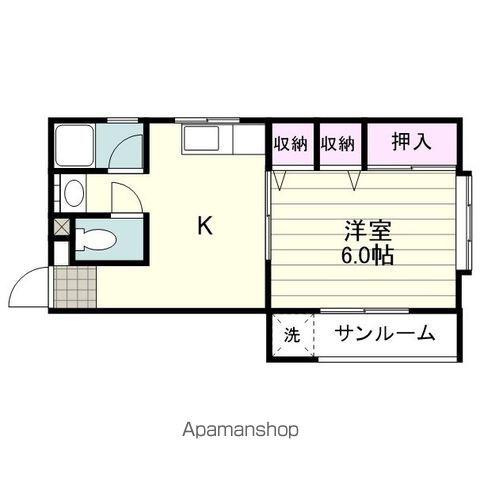 サンハイツこば(1DK/1階)の間取り写真